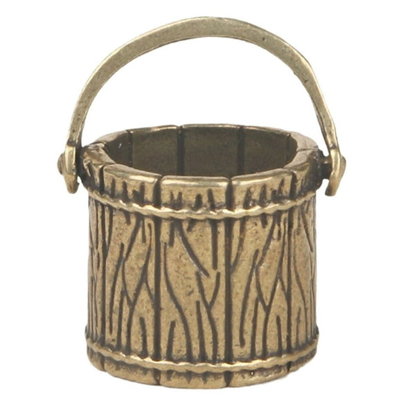 FRCOLOR  Vintage Brass Bucket Decor Bowls Decorations Retro Office Golden