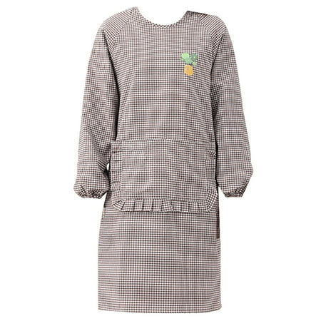 

HBFAGFB Aprons for Cooking Long Sleeve with Pockets Cute Kitchen Clothing Easy to Clean Coffee One Size