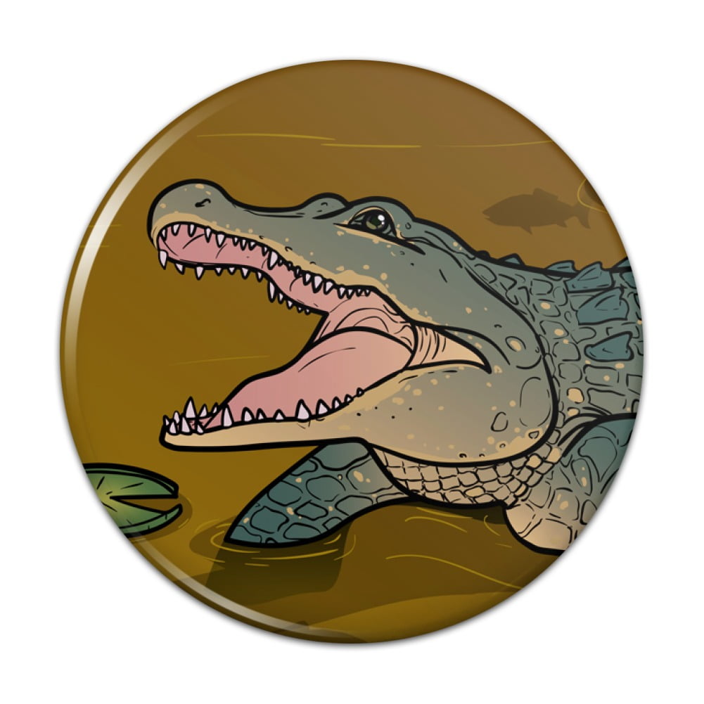 Alligator in Swamp with Lily Pads Pinback Button Pin - Walmart.com