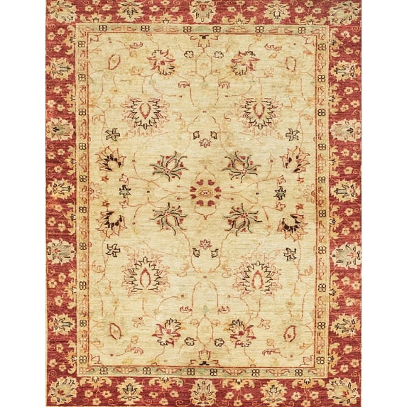 Ahgly Company Machine Washable Indoor Rectangle Abstract Mustard Yellow Area Rugs, 2' x 3'