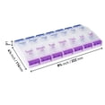 thumbnail image 3 of Mohdy 14-Compartment Double-Row Push-Button Pillbox Storage Box,14 Bar Double Button Storage Box Sub Pack Easy to Carry Cartridge Weekly Storage Box,Material:Pp, 3 of 7