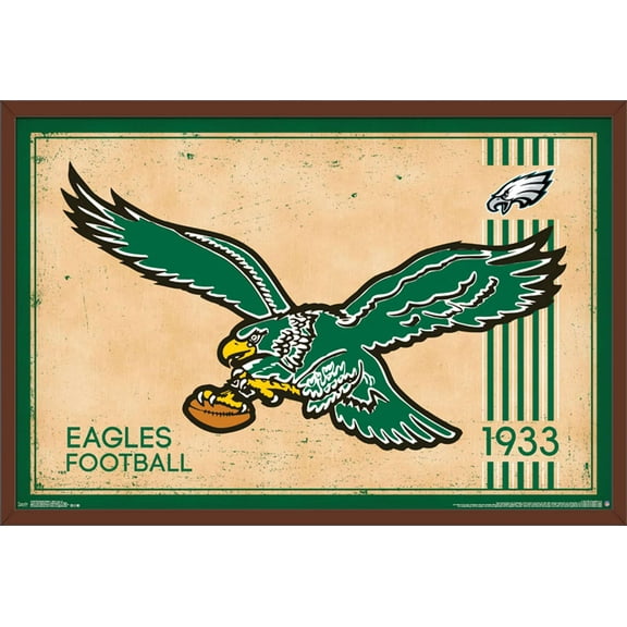NFL Philadelphia Eagles - Retro Logo 14 Wall Poster, 22.375" x 34", Framed