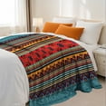thumbnail image 3 of Flannel Fleece Throw Blanket, Soft Large Throw Blanket, Lightweight Cozy Plush Throw Blanket Fit Sofa Bed, 30"x40", Bohemian Stripes, 3 of 7