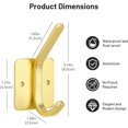 thumbnail image 2 of Colgador de toallas de cocina, 4 piezas, gancho de pared autoadhesivo, gancho doble para toallas, gancho impermeable, dorado, 2 of 5