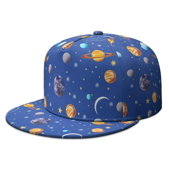 Cosmos Trucker Hat – Sci-Fi Spacecraft & Alien Graphic, Flat Brim Adjustable Cap for Teens, Trendy Outdoor Wear