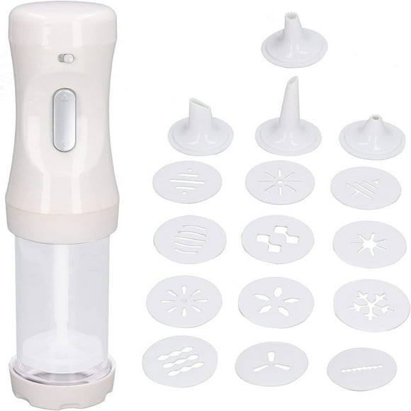 Electric Cookie With 12 Discs And 4 Decorating Tips Electric Cookie Cookie Making Kit DIY Cookie Maker Homemade Baking Decorating Tool For Home Cake Shop Making Mini Cookie Scoop .5 Tablespoon