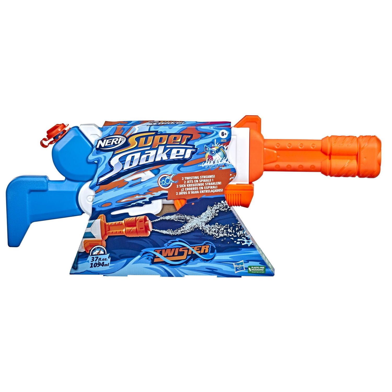 Nerf Super Soaker Twister Water Blaster, 2 Twisting Streams of Water, Pump to Fire, Outdoor Water-Blasting Fun for Kids Teens Adults