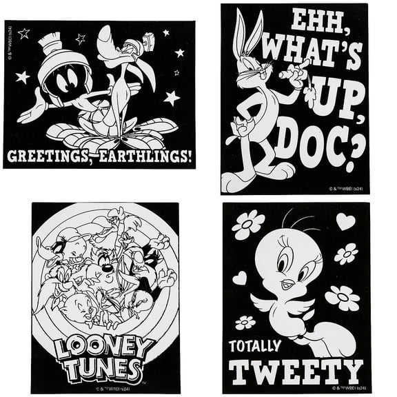 Color Your Own Looney Tunes Fuzzy Posters - 24 Pc.