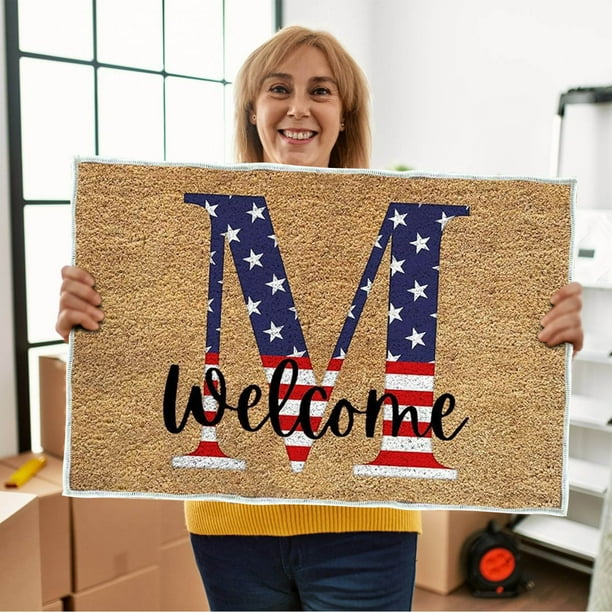 4th Of July Door Mat Patriotic Doormat Entryway Rug Welcome Independence Day Doormat Stain And Fad Patriotic Decor Welcome Outdoor Mat