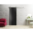 thumbnail image 6 of Sturdy Barn Door 42 x 80 inches | Planum 0310 Matte Black with Frosted Glass | Stainless Steel 8FT Rail Hangers Heavy Set | Solid Panel Interior Doors, 6 of 6