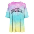 thumbnail image 4 of Womens Plus Size T Shirts Fashion Los Angeles Tie Dye Graphic Printed Short Sleeved Tops Summer Casual Trendy Loose Fit Tee Blouses, 4 of 4