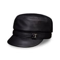 thumbnail image 2 of Genuine Leather Men Baseball Cap Hat Men's Real Leather Adult Solid Adjustable Hats Caps ,Comfortable to Wear, 2 of 7