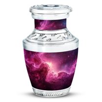 JAGASY Pink Galaxy Stars Urn for Couple - Pink Nebula Clouds Decorative Urn for Ashes for Women - Little Funeral Cremation Urns - Small Keepsake Urns for Mom & Dad - (3 Inch)