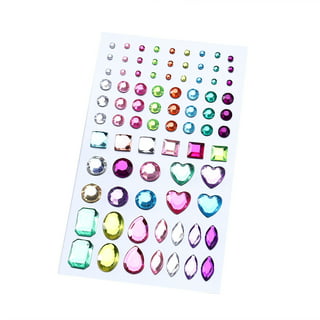 Holicolor 390pcs Gem Stickers Jewels Stickers Rhinestones Crystal for Crafts Stickers Self Adhesive Craft Jewels Muticolor Assorted Size