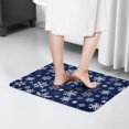 thumbnail image 4 of Dark Blue Christmas Snowflake Pattern Flannel Non Slip Door Rugs,Washable Door Mats Indoor,Decorative Door Mats,Dirt-Resistant and Absorbent Doormat for Entrance,Bedroom,Kitchen,Bathroom,31.5"x17", 4 of 4