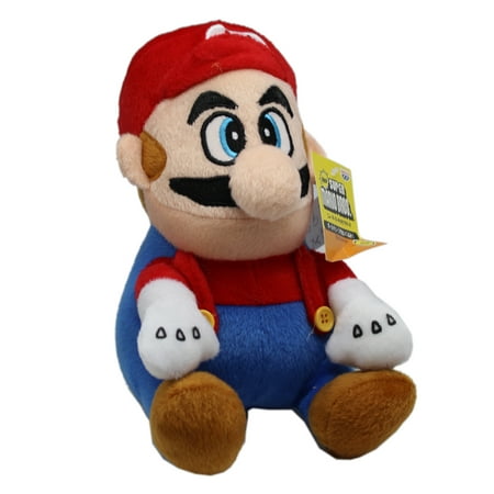 Super Mario Plush- Big Nose Mario Classic Outfit Stuffed Toy (8in)