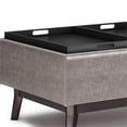 thumbnail image 6 of Pemberly Row Mid-Century 34" Faux Leather Storage Ottoman in Distressed Grey, 6 of 8