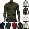 thumbnail image 2 of TrdSipl Mens Turtleneck Sweaters Casual Long Sleeve Pullover Sweater 2025 Winter Mock Neck Knit Tshirt Thermal Slim Fitted Basic Tee Tops Dark Green XL, 2 of 8