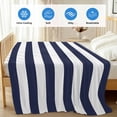 thumbnail image 4 of Blue Stripes Cooling Blanket, Lightweight Breathable Summer Throw Blanket with Double Sided Cold Effect, Simple Blue White Texture Picnic Beach Blankets Bed Sheet for Hot Sleepers 60"x80", 4 of 8