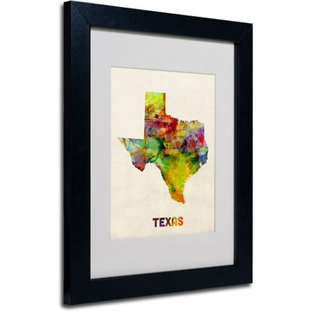 Framed Texas Map - Trademark Fine Art