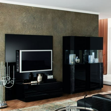Nightfly Entertainment Center with Optional Piers - Black