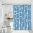 thumbnail image 6 of Waterproof Plastic Shower Curtain, Bathroom Decor Curtain, Mold Resistant Liner, 80x180cm Blue White Fish Print, for Bathroom Shower Stall, Hanging Bath Curtain with Hooks, 6 of 6
