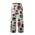 thumbnail image 2 of CONZONE Christmas Womens Pajamas Pants Xmas Snowman Graphic Pjs Bottom for Women Trendy Elastic Waist Wide Leg Fall Winter Sleepwear Loungewear Pants, 2 of 8
