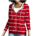 thumbnail image 6 of Womens Zip Up Sweatshirts, Women's Lightweight Zip Up Hoodie – Long Sleeve Thin Casual Striped Printed Hooded Jacket with Pockets S-3XL, 6 of 8
