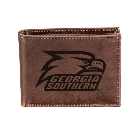 Brown Georgia Southern Eagles Bi-Fold Leather Wallet