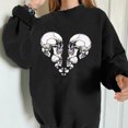 thumbnail image 2 of Camiseta suelta estampada a la moda para mujer, blusa de manga larga, cuello redondo, camisetas informales Pompotops FGAJ5318, 2 of 5