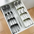 thumbnail image 4 of Musement Drawer Cutlery Organizer Tray Kitchen Storage Holder Rack for Cutlery Silverware - Gray, Multi-Purpose Kitchen Storage and Organization Solution, 4 of 8