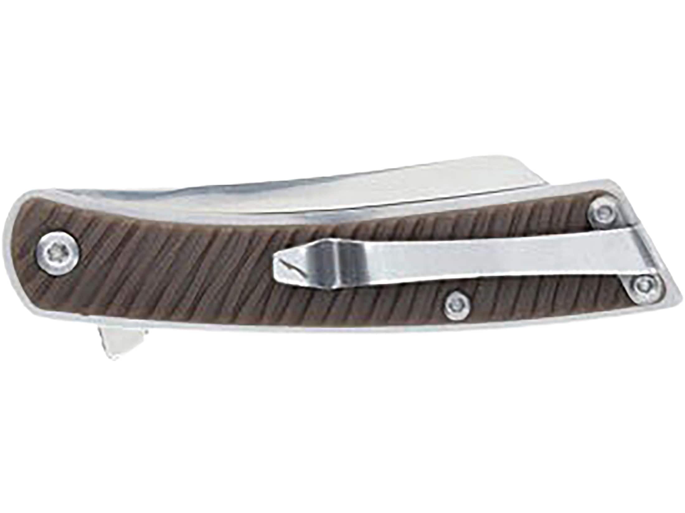 Old Timer OT Slim Pocket Knife 2.6" Cleaver 7Cr13 Satin Blade Polymer Handle Brown
