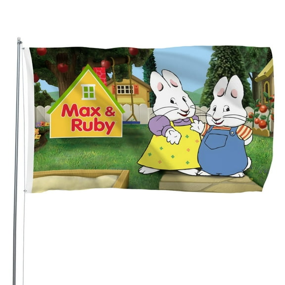 Max and Ruby-themed Printed Flag Perfect gift for fans, friends, and family members, and suitable for indoor and outdoor activities, party decorations.35.4"x59" (90cm×150cm)