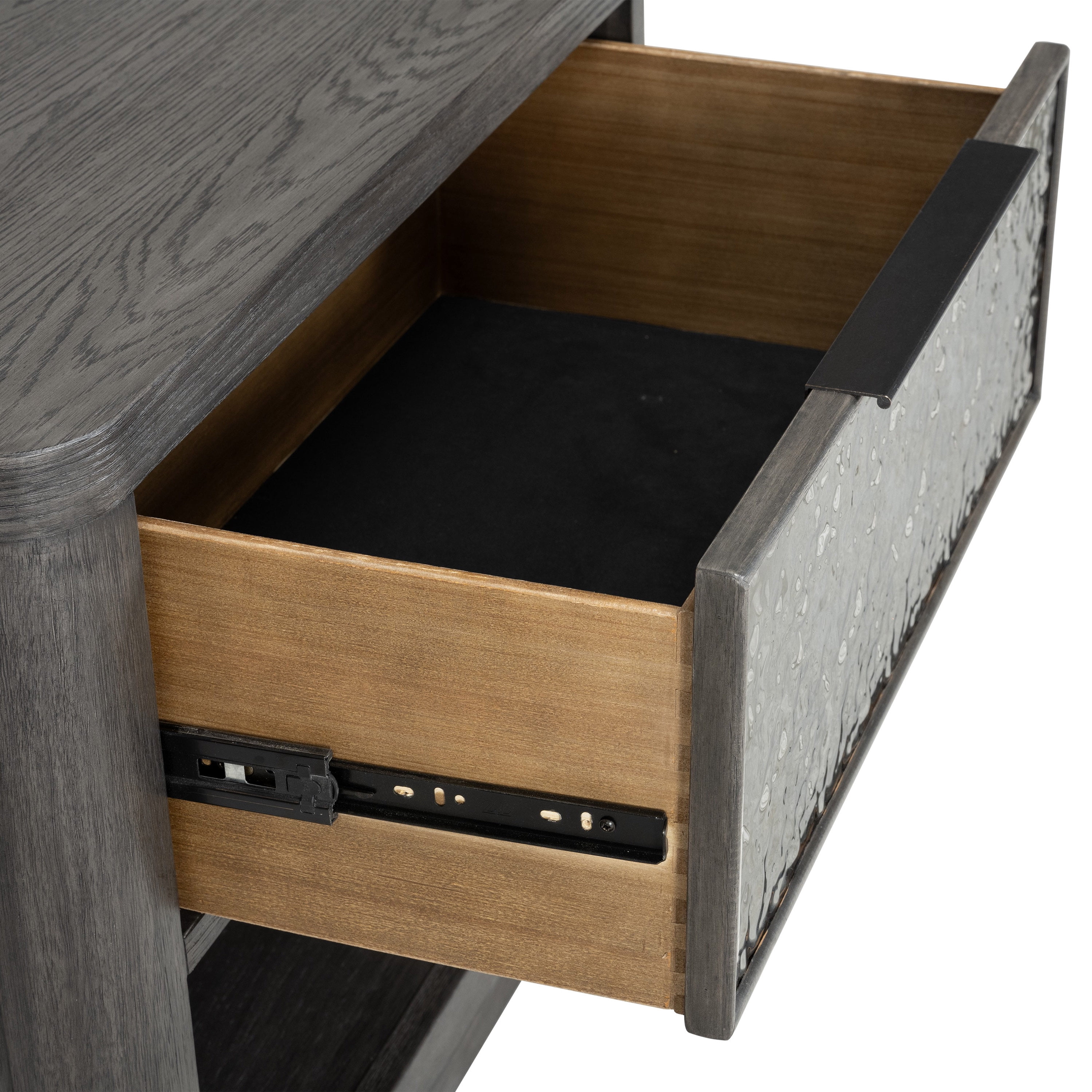 Furniture of America Cheri Solid Wood 2-Drawer Adult Nightstand with USB Port, Ash Gray