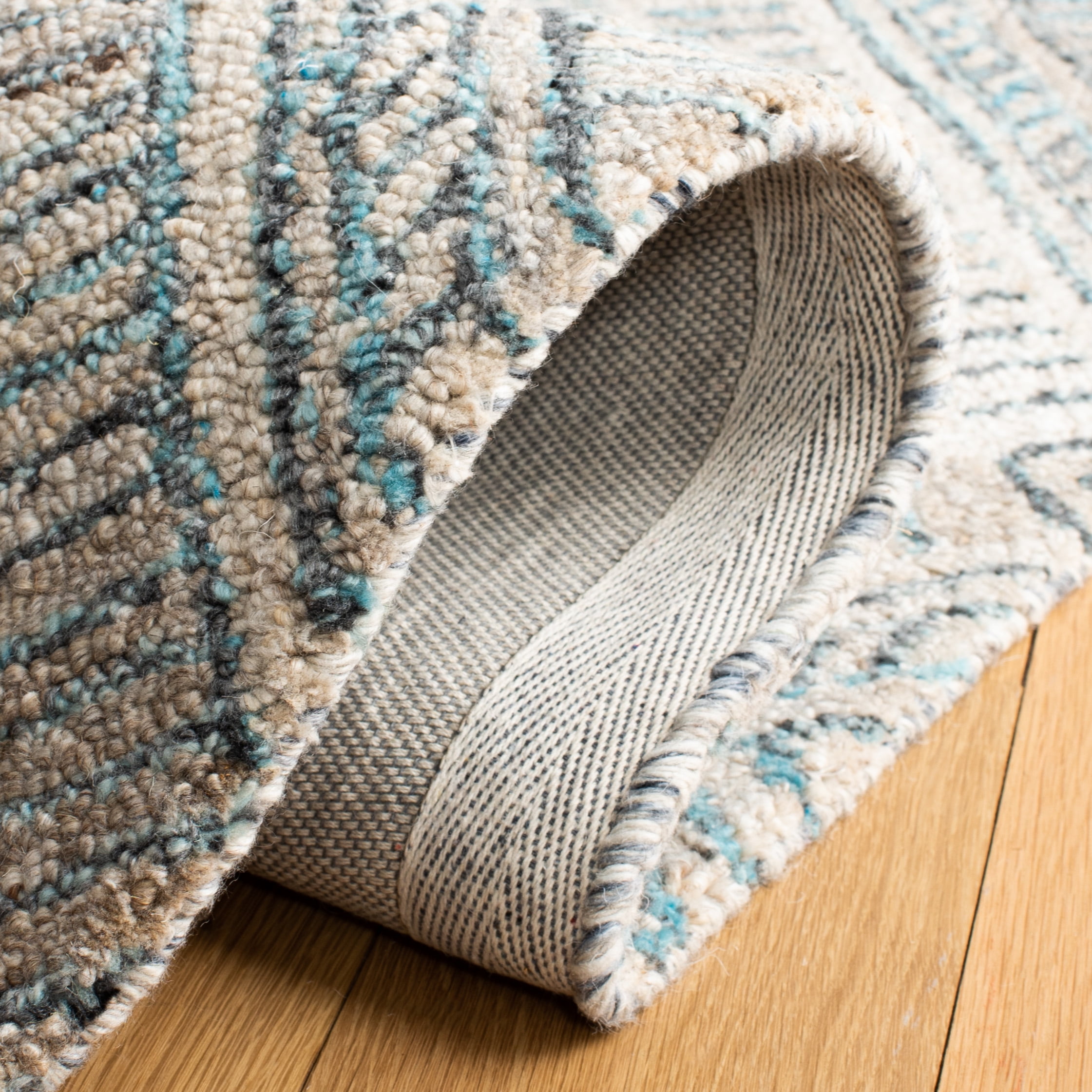 SAFAVIEH Marquee Kirsten Geometric Area Rug, Turquoise/Beige, 8' x 10'