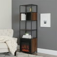 thumbnail image 3 of 70" Metal and Wood Tower Fireplace - Dark Walnut, 3 of 5