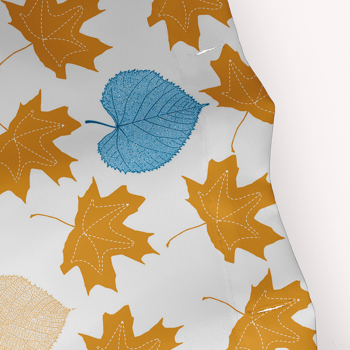 Simply Daisy 70" W x 73" L Lots of Leaves Polyester Shower Curtain, Golden Mustard [1 Ct]