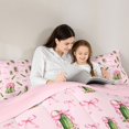 thumbnail image 4 of Manfei Girls Personalized Gifts King Size Comforter Sets,Pink Bowknot Kawaii Camber Comforters King Size,Pink Reversible,3-Piece,1 Comforter and 2 Pillowcases, 4 of 7
