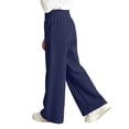 thumbnail image 6 of BXJX Girls Corduroy Pants, Outdoor Elastic Waist Straight Leg School Kids Casual Pants Navy Size 13-14 T, 6 of 7