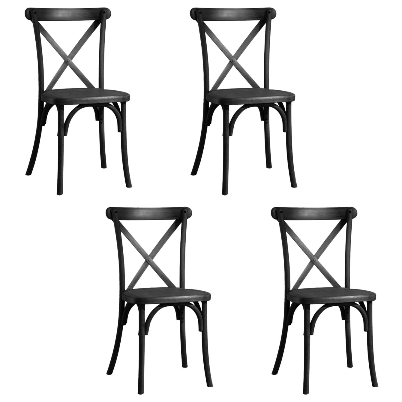 Set of 4 Resin XBack Chair,Cross Back Chair, Dining Chair, Retro