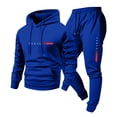 thumbnail image 2 of Ceisia Men's PARIS Print Hooded Tracksuit Set with Kangaroo Pocket for Casual & Sports Wear Blue S Gifts, 2 of 4