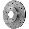 thumbnail image 3 of New Cross-drilled and Slotted Brake Disc Compatible With Mazda 3 Sport GS 4 Cyl 2.0L 3 GX 4 Cyl 2.0L Sport GX 2004-2013 By 31373 48880295 60080041 31373G 980295R, 3 of 7