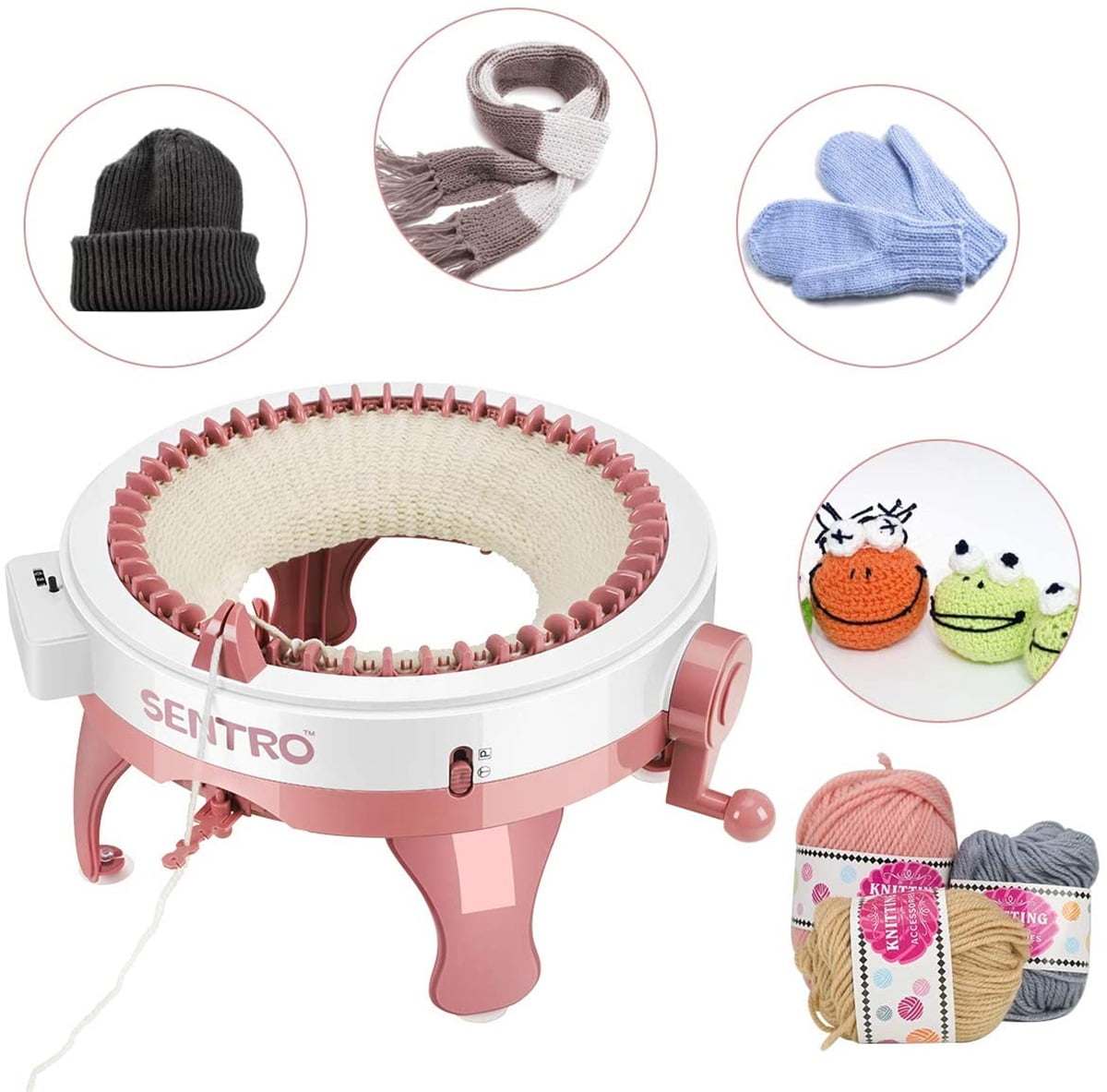 Home Knitting Machine Knitting Board Rotating Double Knit Loom Needles ...