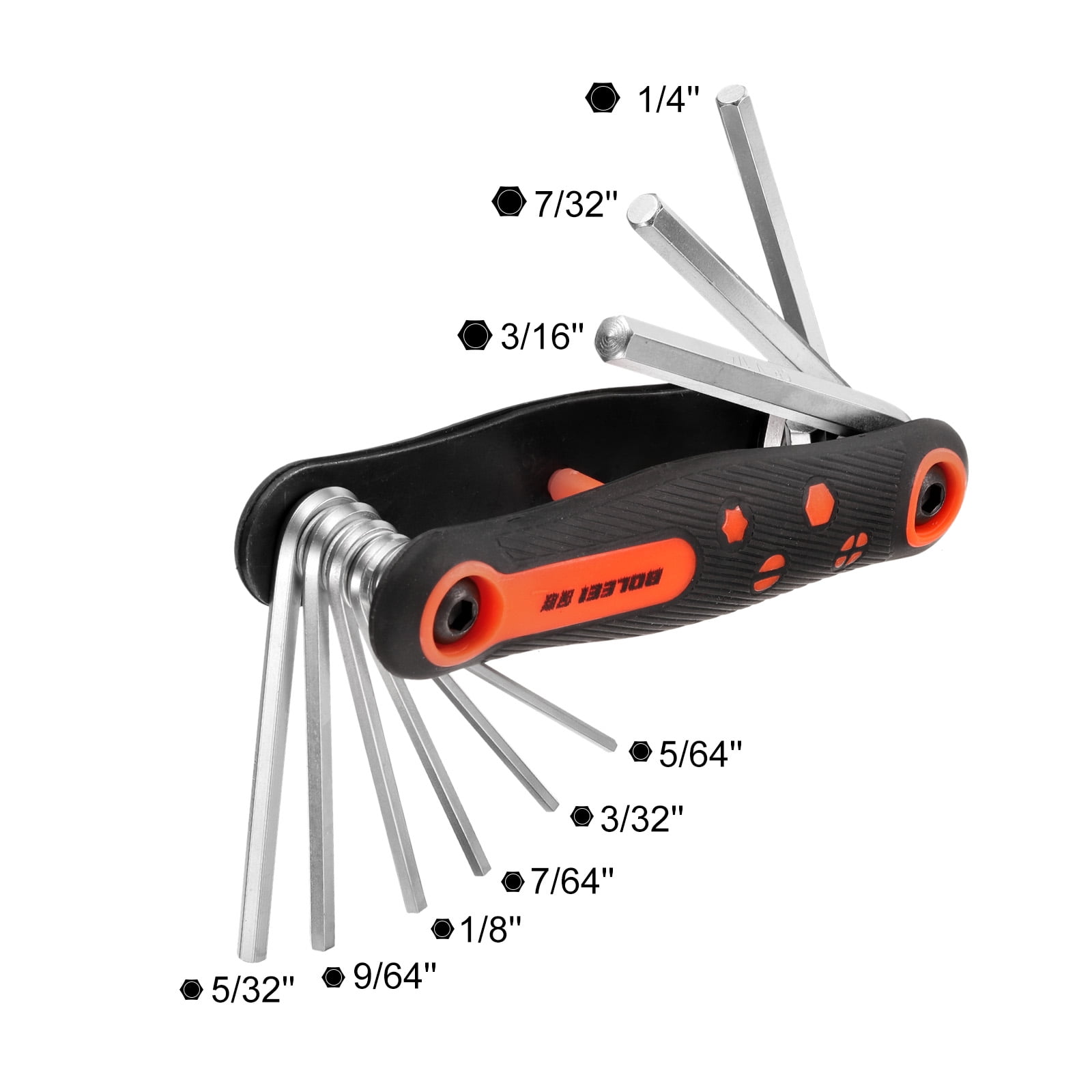 Uxcell 17pcs Folding Hex Key Wrench Set 5/64"-1/4" SAE 1.5mm-8mm Metric 2 Pack Portable Fold-up Wrenches