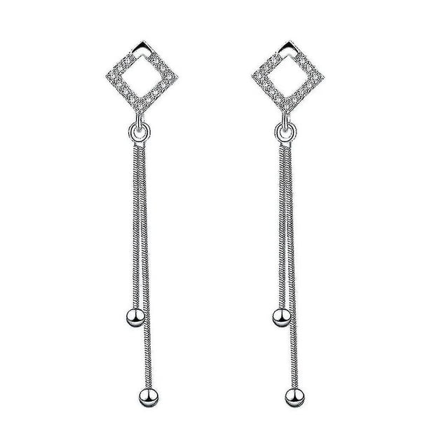 2 uds joyería de cobre pendientes largos con forma hueca Simple borla