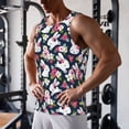 thumbnail image 5 of Daiia Rabbit And Rose Printed Men's Quick Dry Fit Muscle Tank Top Slim-Fit Tank Workout Tank Top Lightweight Sports Tank Top-4X-Large, 5 of 7