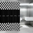 thumbnail image 2 of Erosebridal Checkered Flag Shower Curtain 72Wx72L, Racing Bathroom Curtain, Black White Checkered, 2 of 5