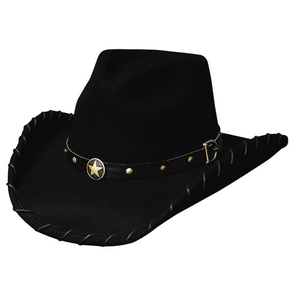 Bullhide Rodeo Round Up Felt Collection Kayce 4X Cowboy Black Hat in Size 7