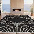 thumbnail image 2 of Design&I 4'x6' Washable Area Rug Black White Geometric Precision Striped Design Elegant Symmetrical Lines and Angles for Reading Nook, Bedroom, Pet Friendly & Non-Slip Built-In Grip, 2 of 7