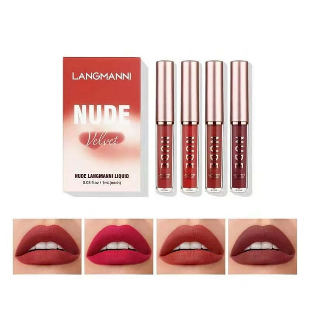 FcBaudy Rouge à Lèvres pour Femmes, Encre à Lèvres, Brillant à Lèvres Mat Ensemble de Rouges à Lèvres Liquides Longue Tenue Rouge à Lèvres Liquide Velours Longue Tenue Nude Brillant à Lèvres